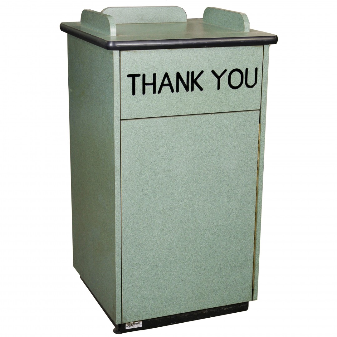 TRASH CAN / FAST FOOD W/ TRAY HOLDER / LIGHT GREEN Air Designs