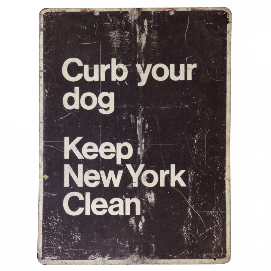 CURB YOUR DOG KEEP NEW YORK CLEAN SIGN | Air Designs