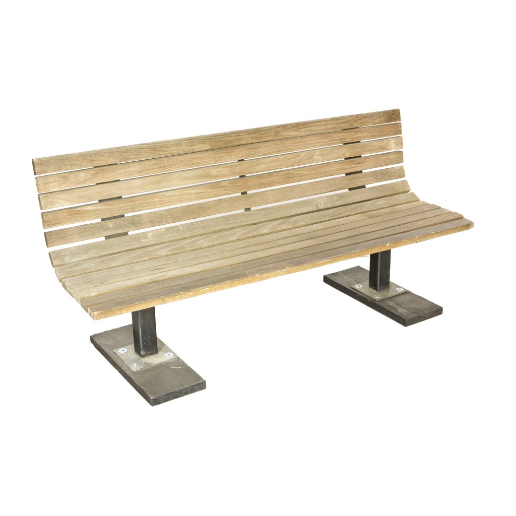 Slatted Wood Bench