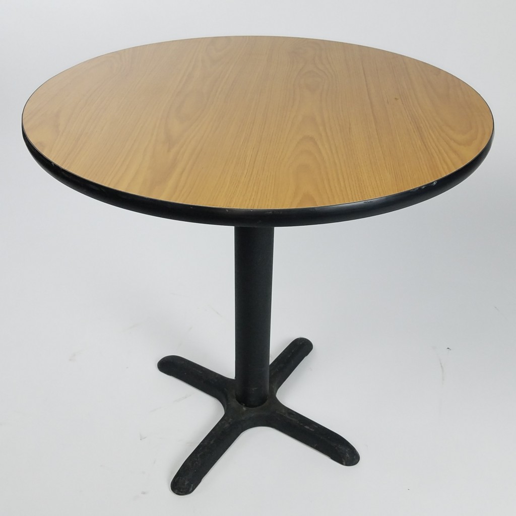 TABLE TOP / LAMINATE / NATURAL W/ BLACK TRIM / 30″ RD Air Designs