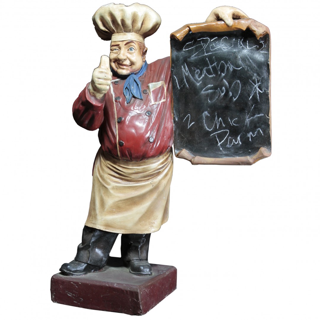 CHEF STATUE W/ MENU BOARD Air Designs
