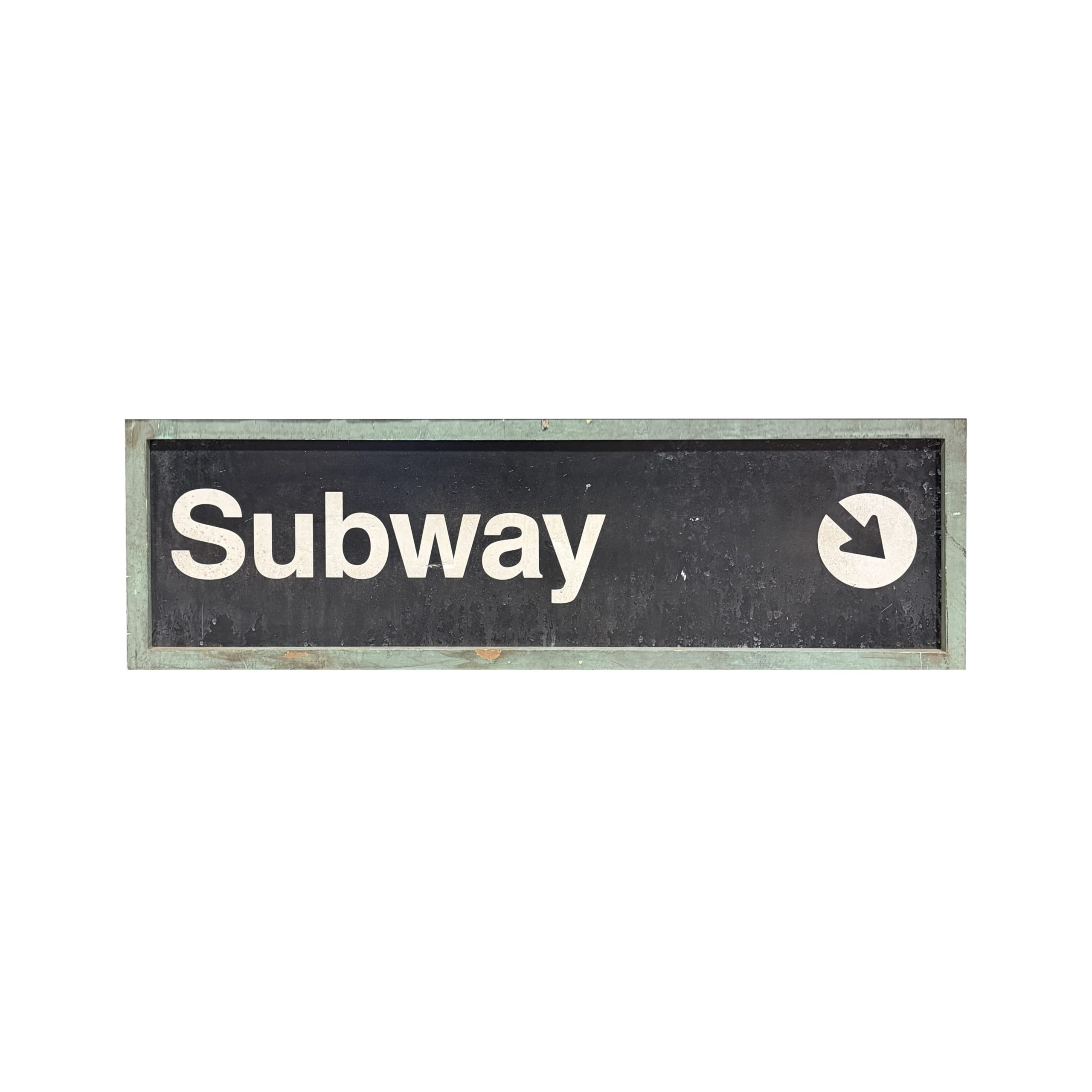 NY SUBWAY ENTRANCE SIGN / FRAMED 39″ X 12″