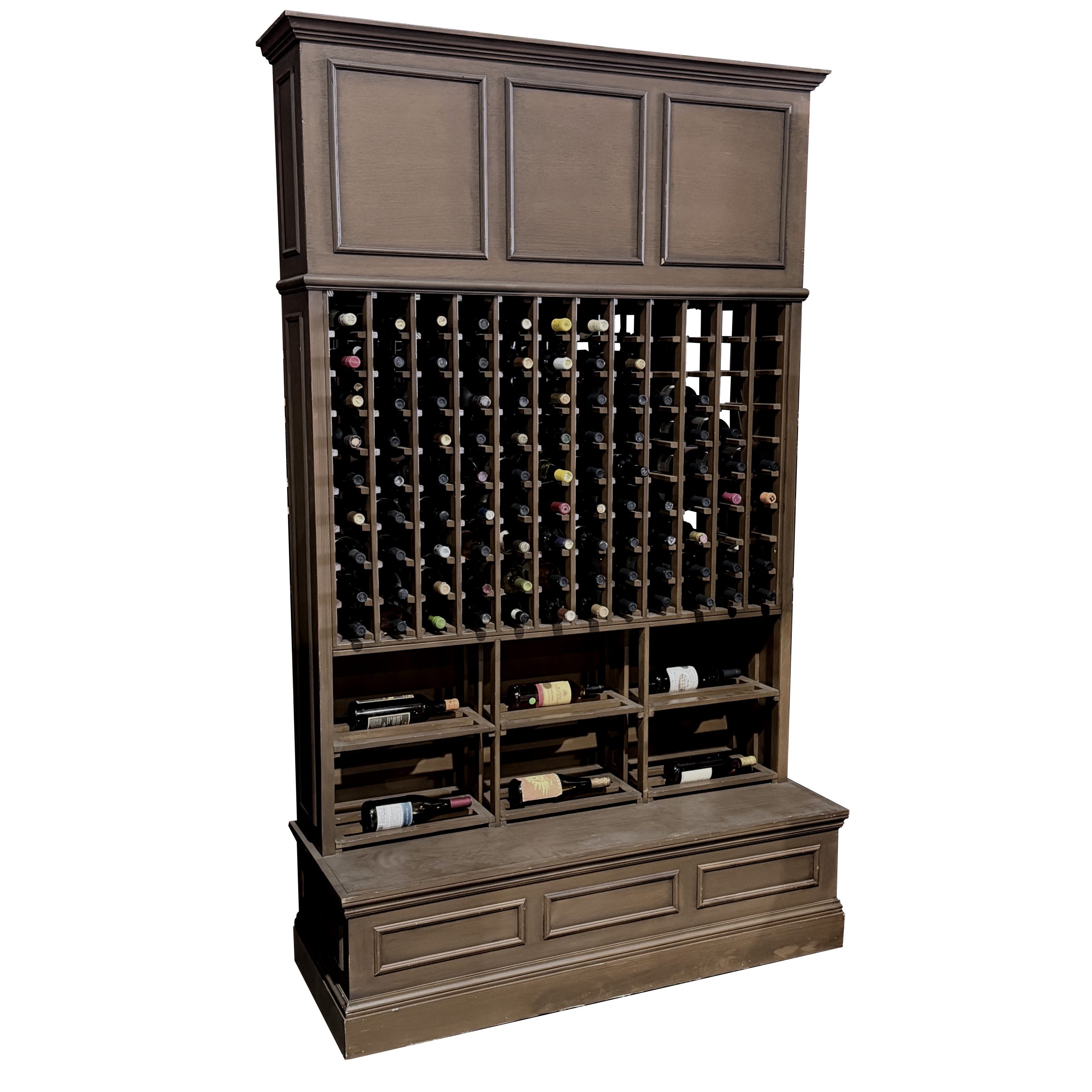 WINE BOTTLE DISPLAY RACK / LATTICE STYLE / WOOD / UPPER CABINETS SIDE